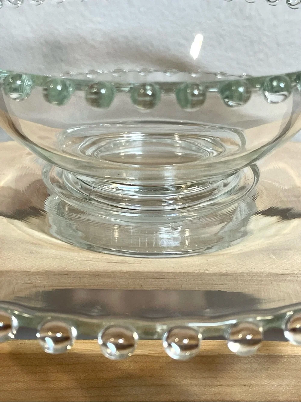 Imperial Glass “Candlewick” Clear Beaded Glass Chip & Dip Serving Set | VTG |EUC